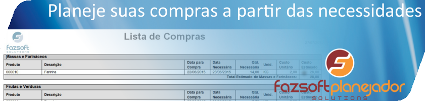 Planeje suas compras a partir das necessidades cadastradas